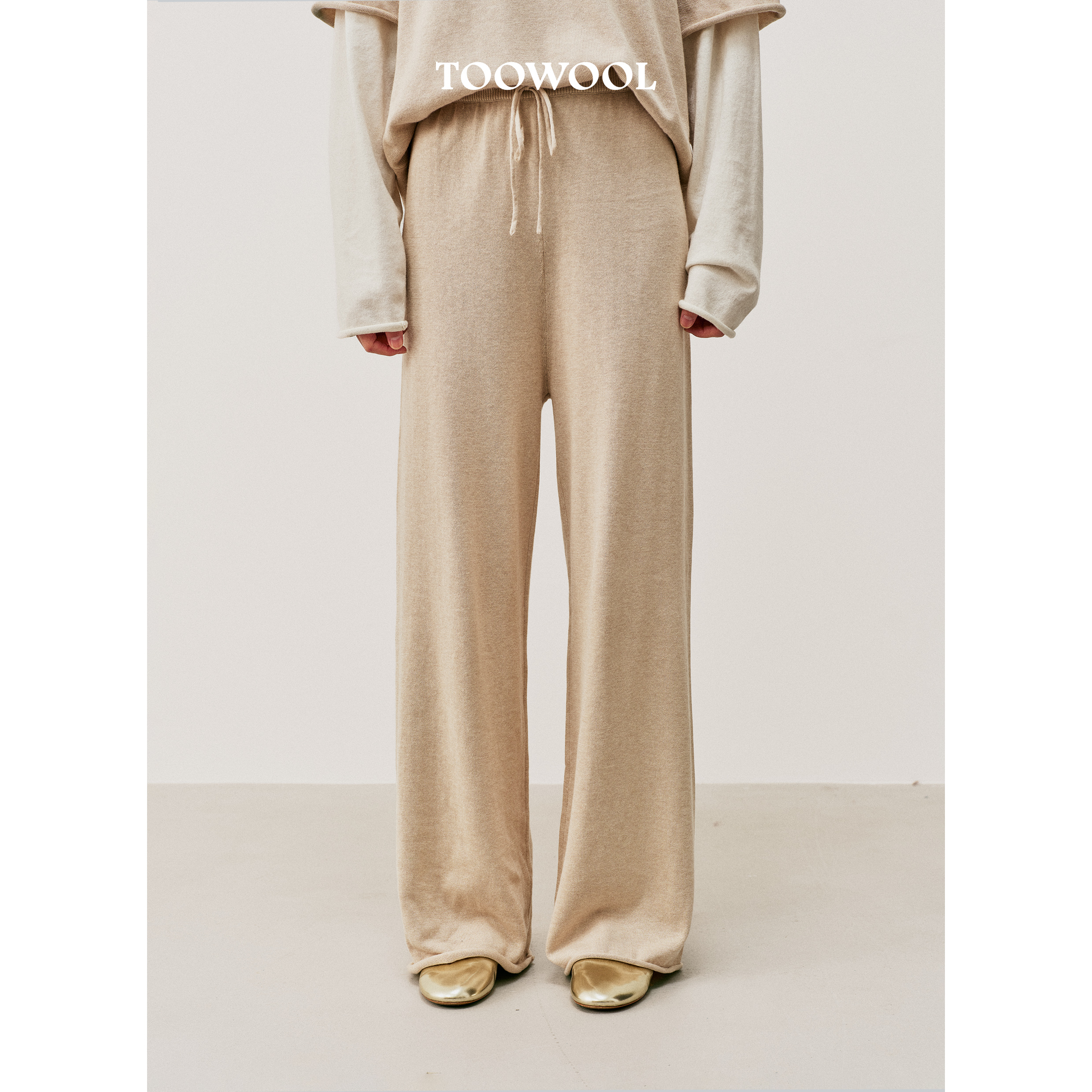 TooWool* 抽绳直筒针织裤