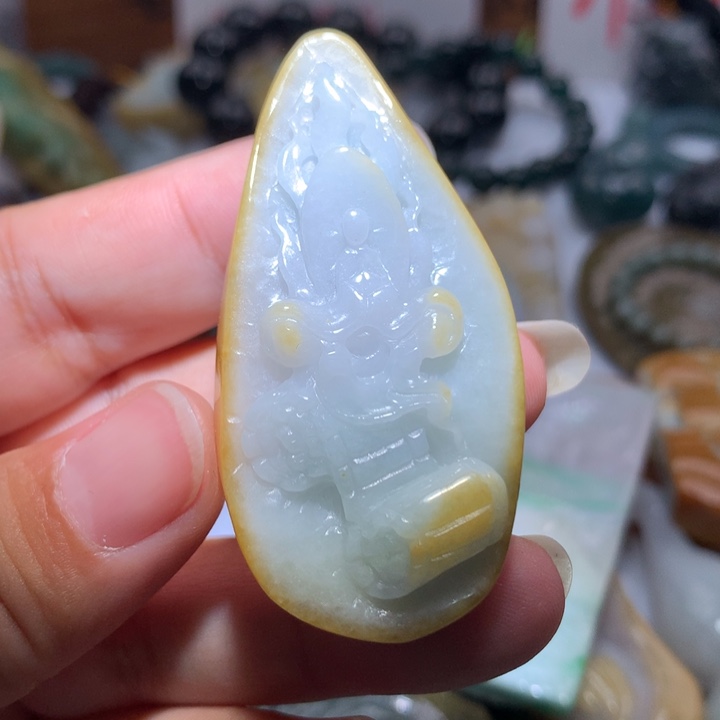 翡翠未镶嵌颈饰保真天然A货翡翠