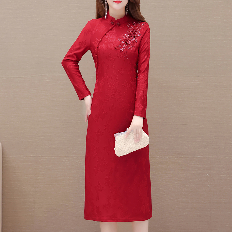 2025春季新品气质时尚国风复古中式裙子女装连衣裙1