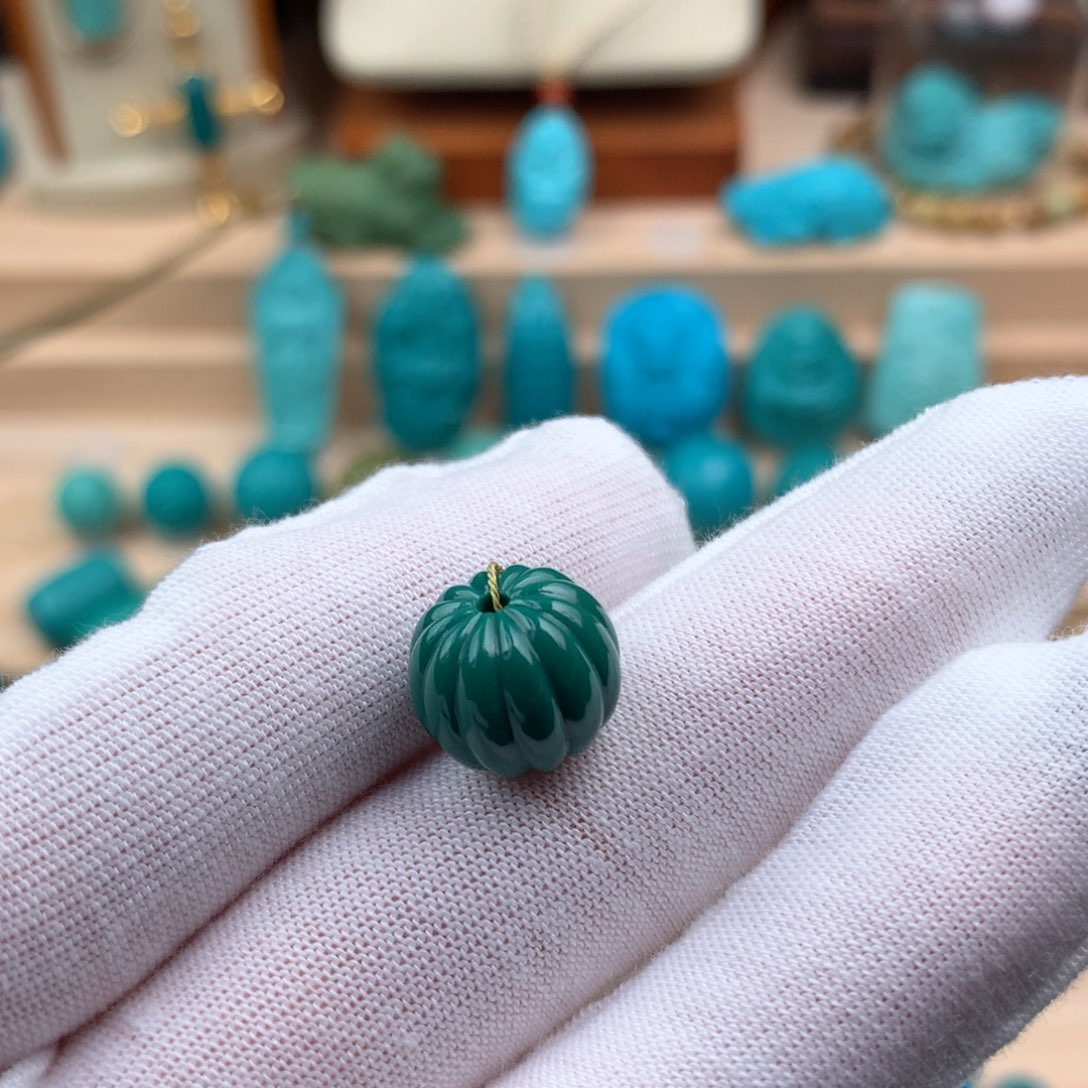 绿松石未镶嵌瓜珠卡12