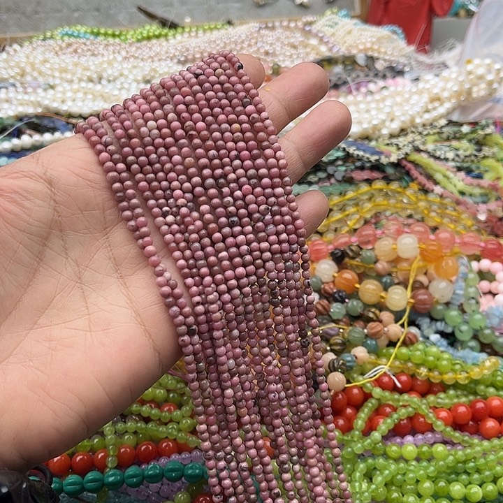 玛瑙/玉髓珠宝半成品未镶嵌一条3mm蔷薇