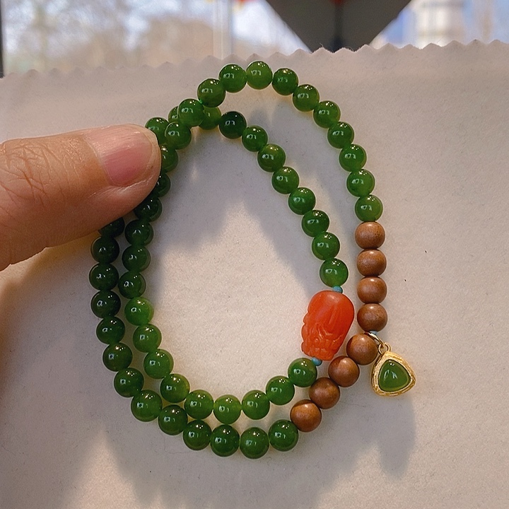 和田玉（碧玉）手链未镶嵌