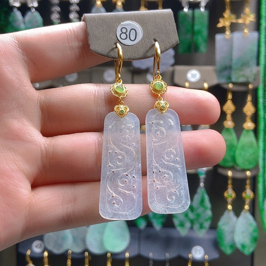 翡翠未镶嵌耳饰翡翠