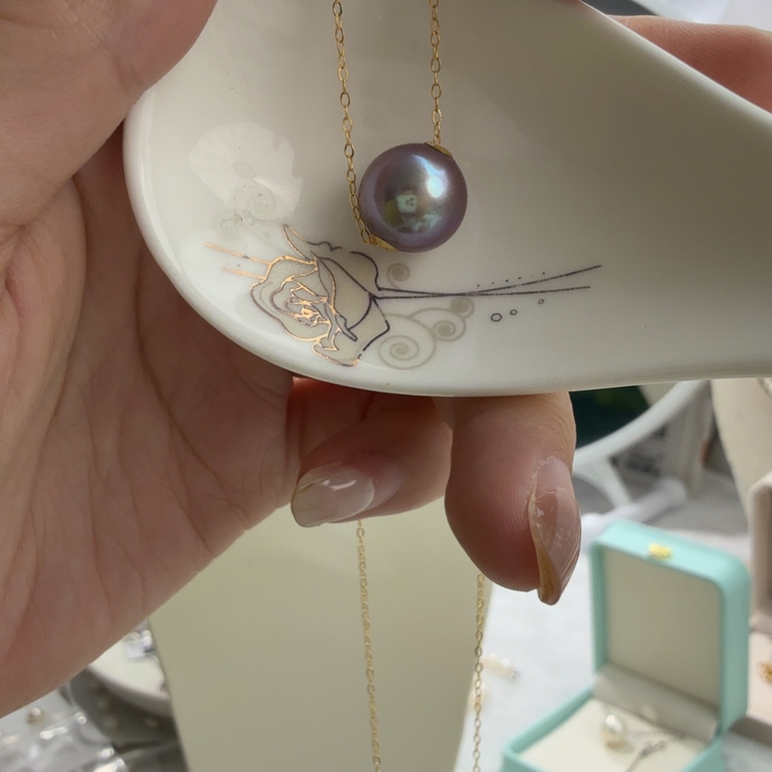 银S925镶嵌淡水珍珠吊坠(不含链)