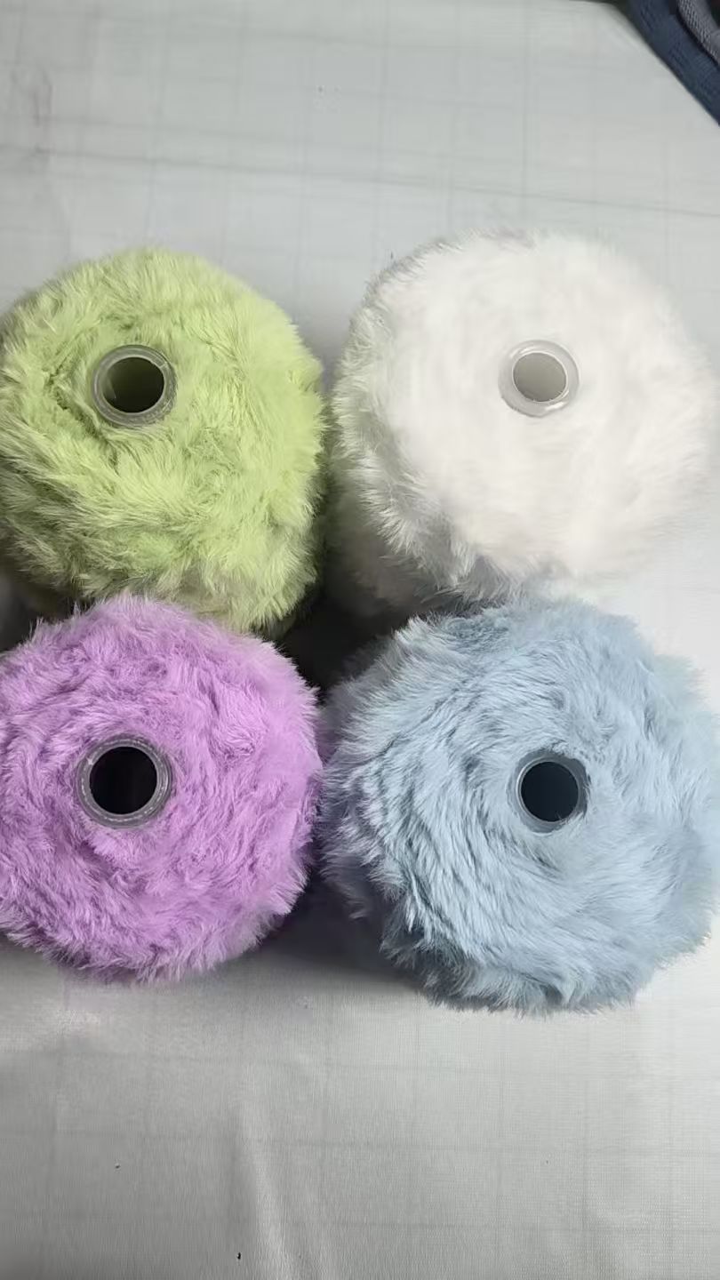 棉白色皮草一斤配色【皮草貂绒线适合围巾包包手工钩织柔软亲肤】