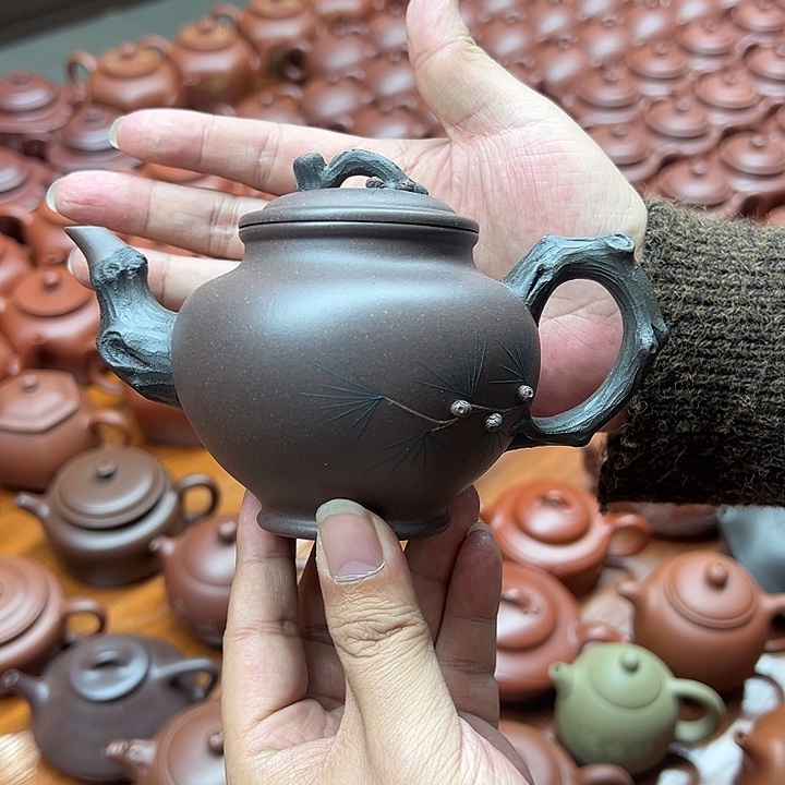 肥****紫砂茶壶紫泥松桩