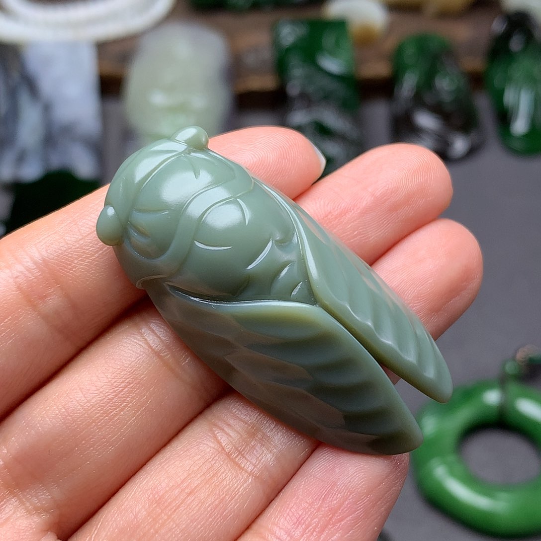 和田玉颈饰银S925镶嵌