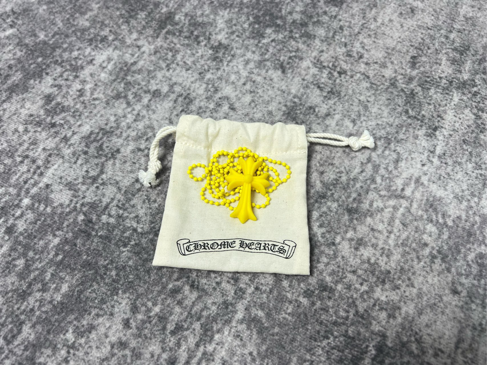 全新未使用 Chrome Hearts/克罗心 黄色十字花项链 小号 C11597