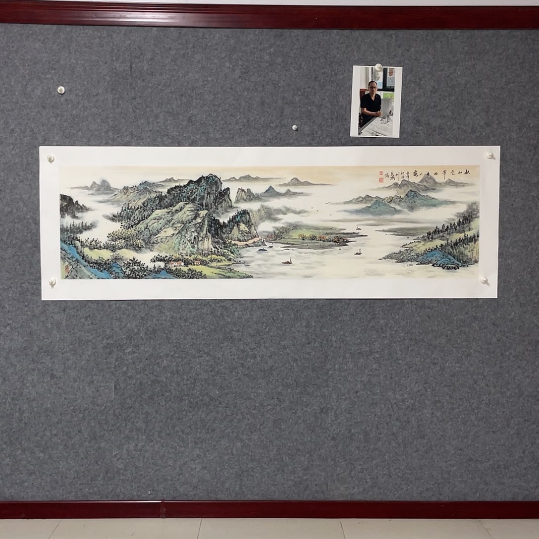 国画六尺对开180,50画芯 捡漏