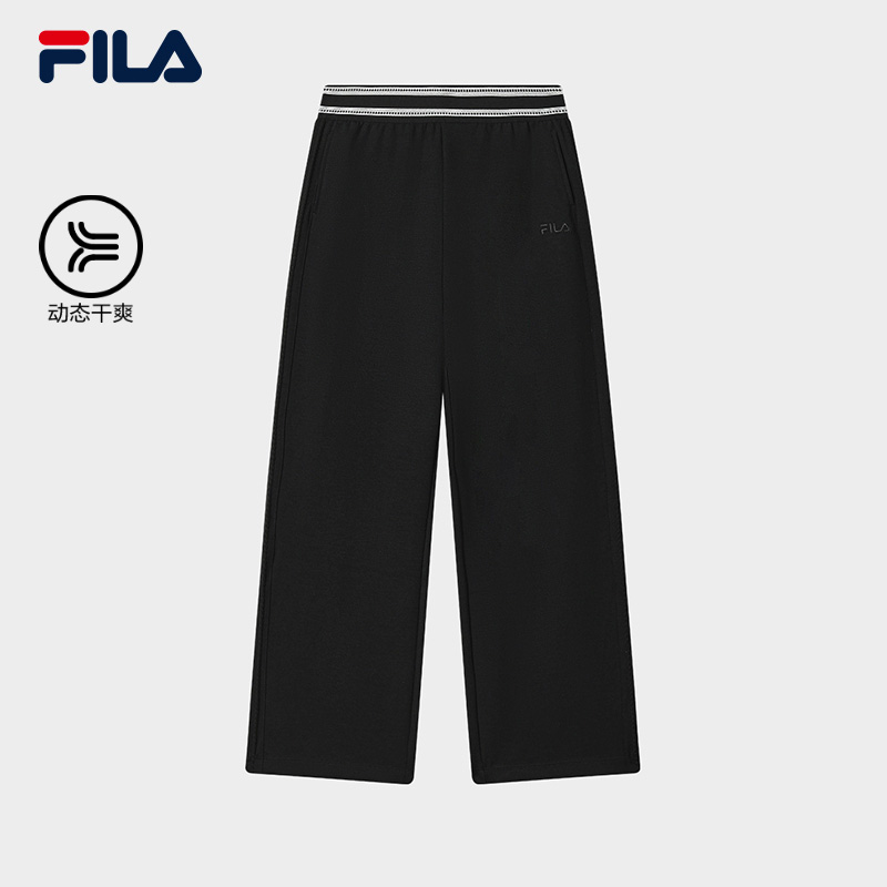 【流光风针织裤】Fila斐乐女休闲舒适直筒户外百搭简约F11W538608F