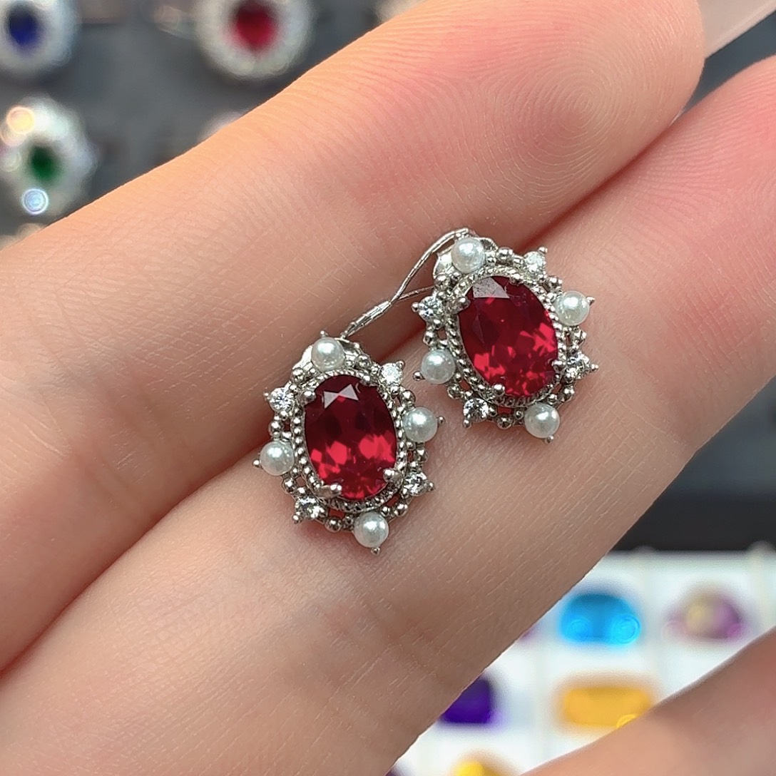 925银培育鸽血红色宝石