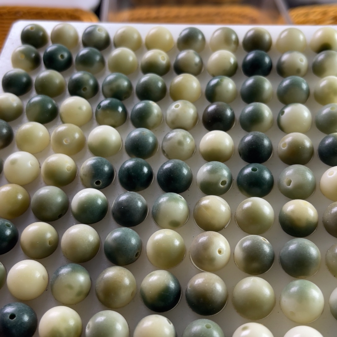 吊坠白玉菩提12半山半水圆珠120颗