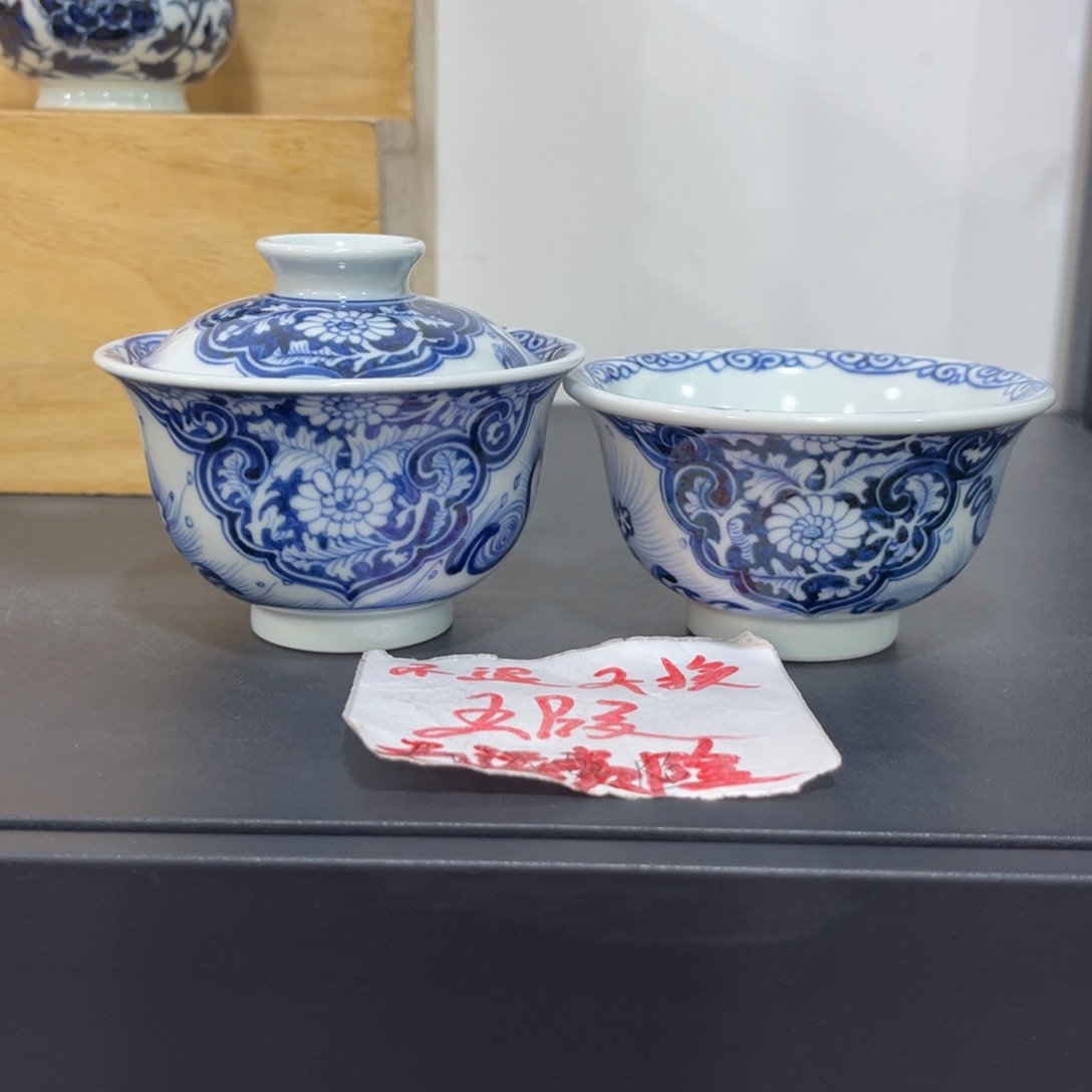 手绘仿元穿花海水两件套