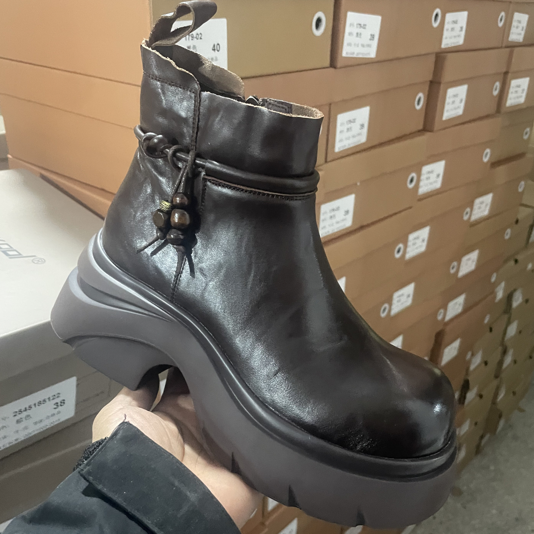 头层牛皮2545百搭厚底马丁靴4店