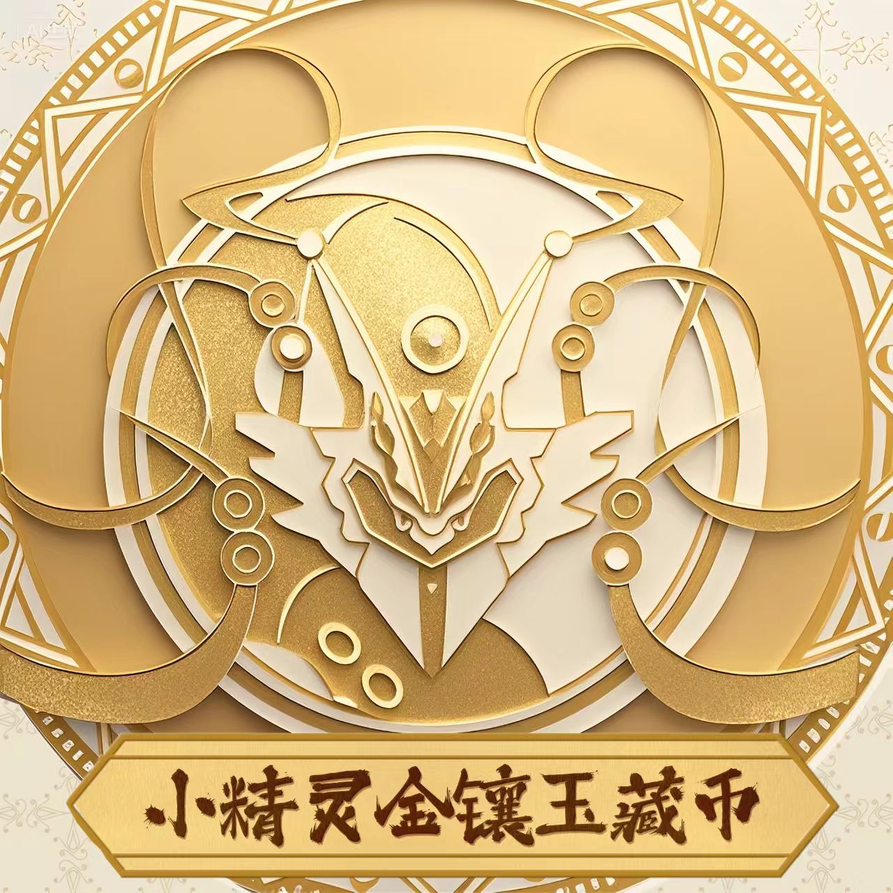 大鱼文创 金镶玉纪念币 收藏摆件