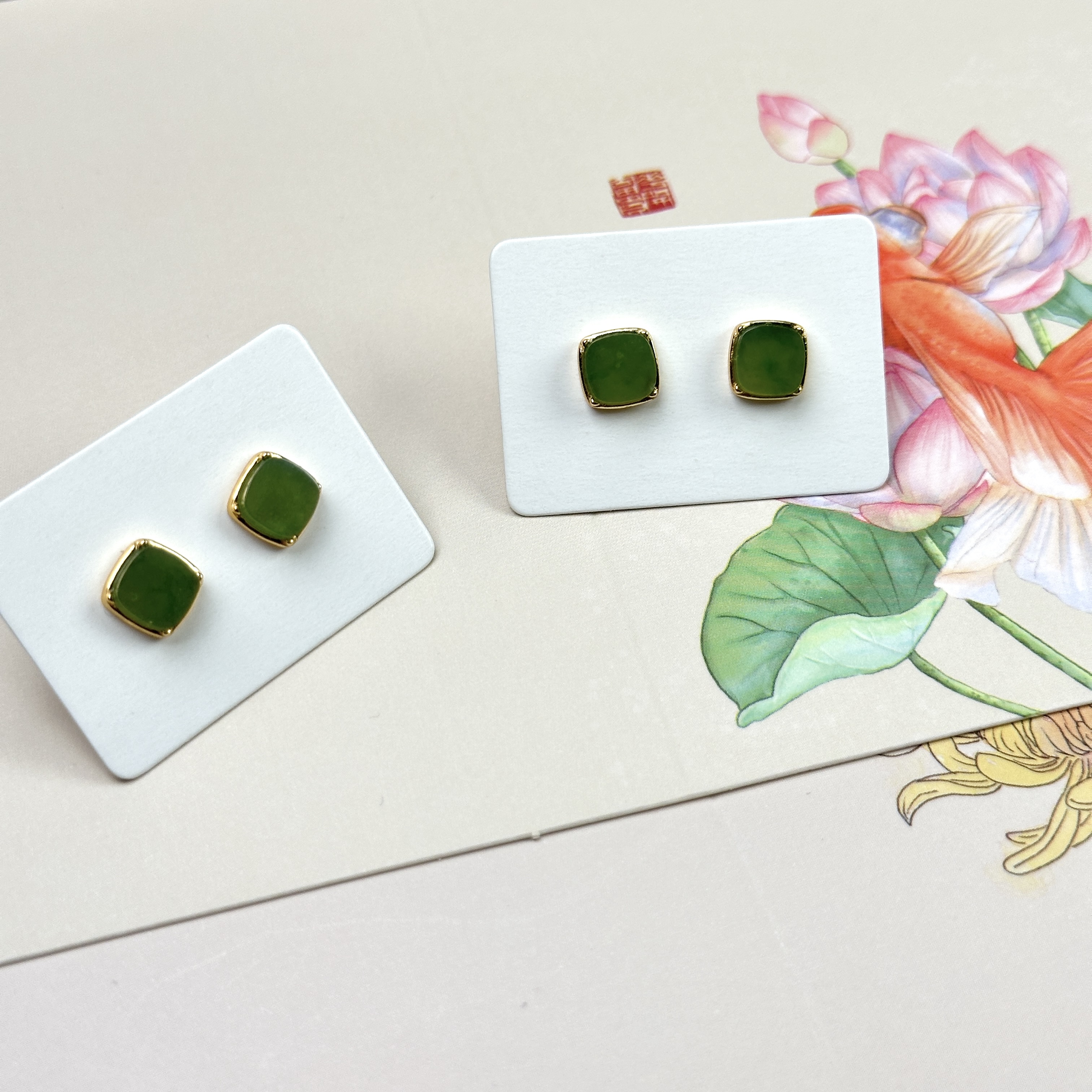 【Y56】碧玉耳钉多样性发其一