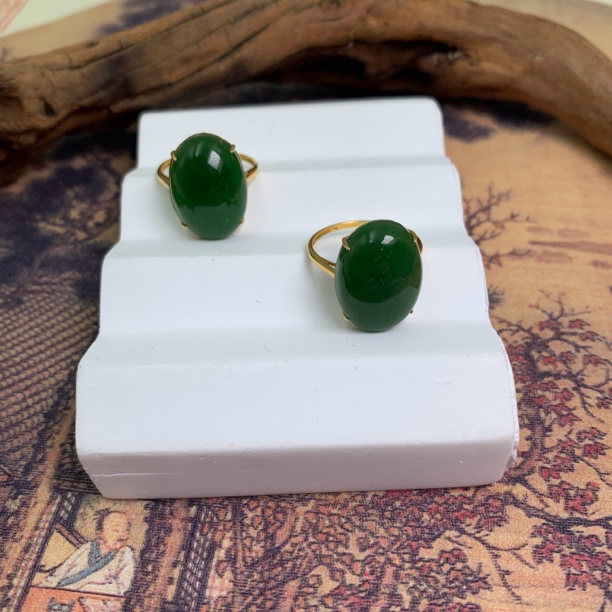 18k金和田玉戒指-多样性发一-250117009-定制标签撕毁不退换