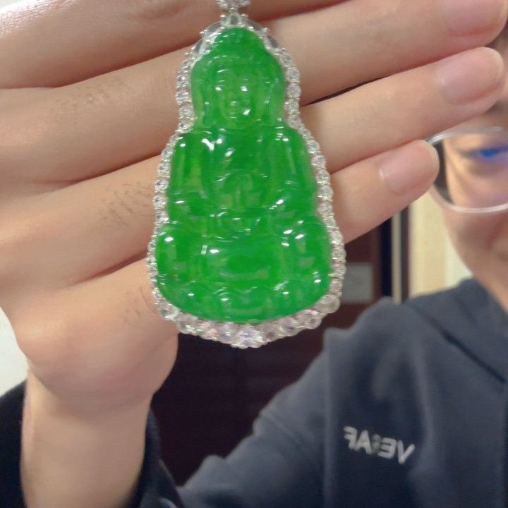 翡翠银S925镶嵌颈饰吊坠