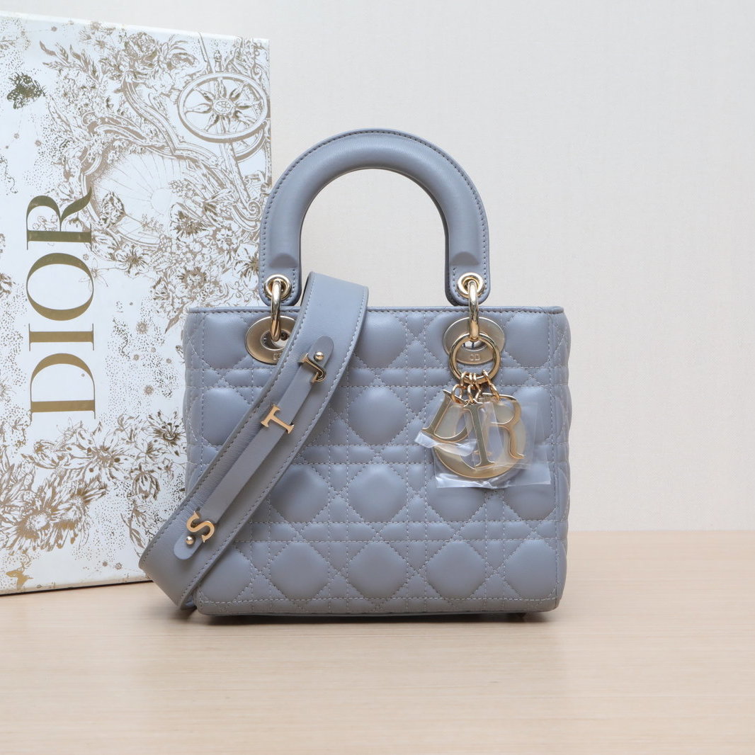 95新 DIOR/迪奥 【娇】Lady Dior 戴妃包 四格 徽章肩带 501606