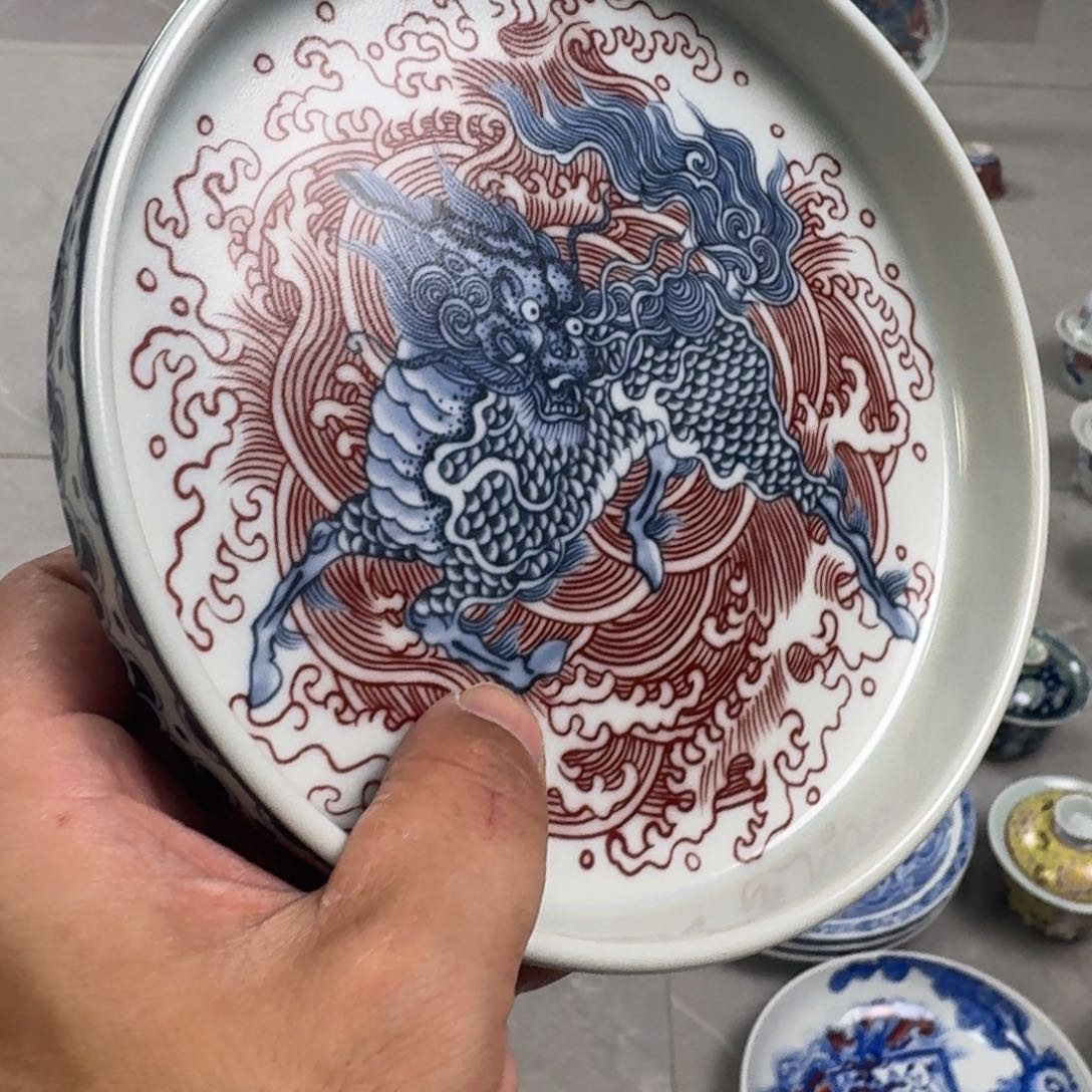 杯麒麟踏浪大壶承