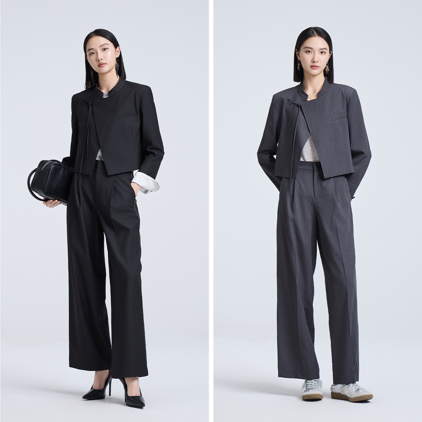 秋季通勤高腰显瘦直筒裤气质时尚西装裤ESQK6B816