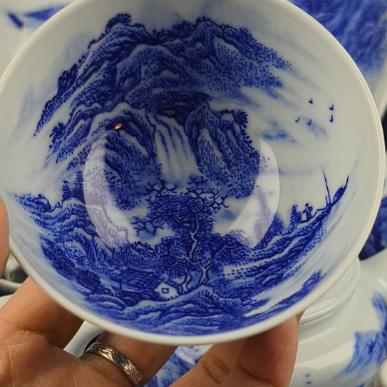 没***兴全手工山水鸡心杯（本人作品）