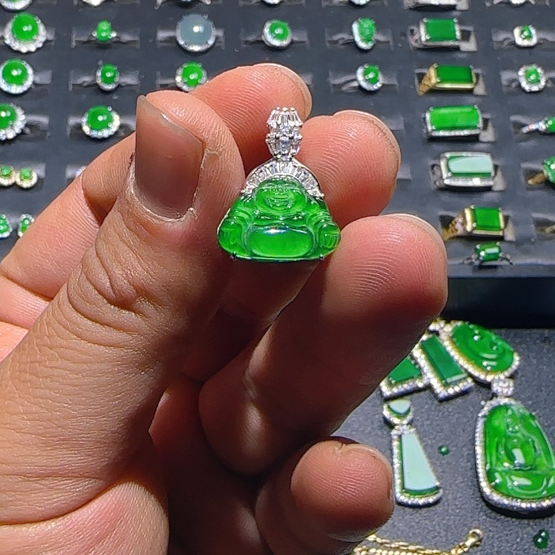 翡翠银S925镶嵌颈饰