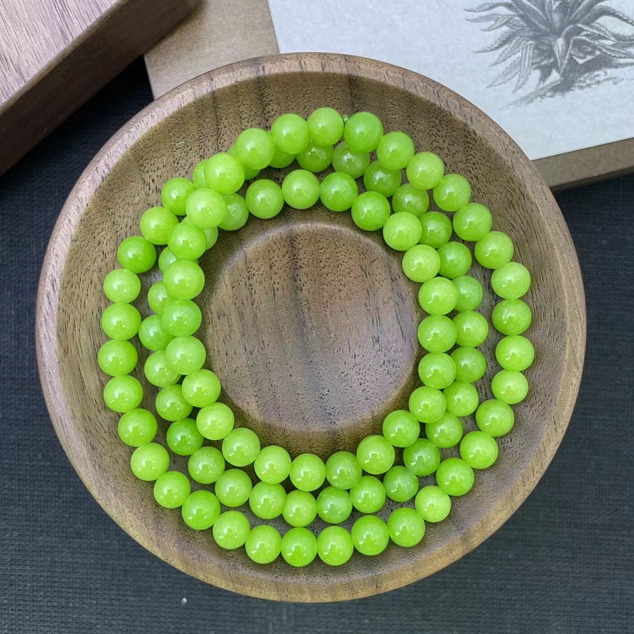 佳玺饰品 074 果绿三圈 6mm手链 多样性发货