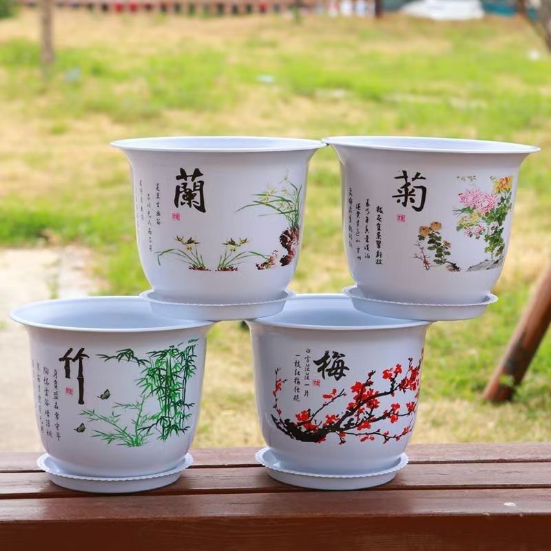 30cm口径大口径大号仿陶瓷种果树花盆加大加厚树脂花盆【拍一发四】