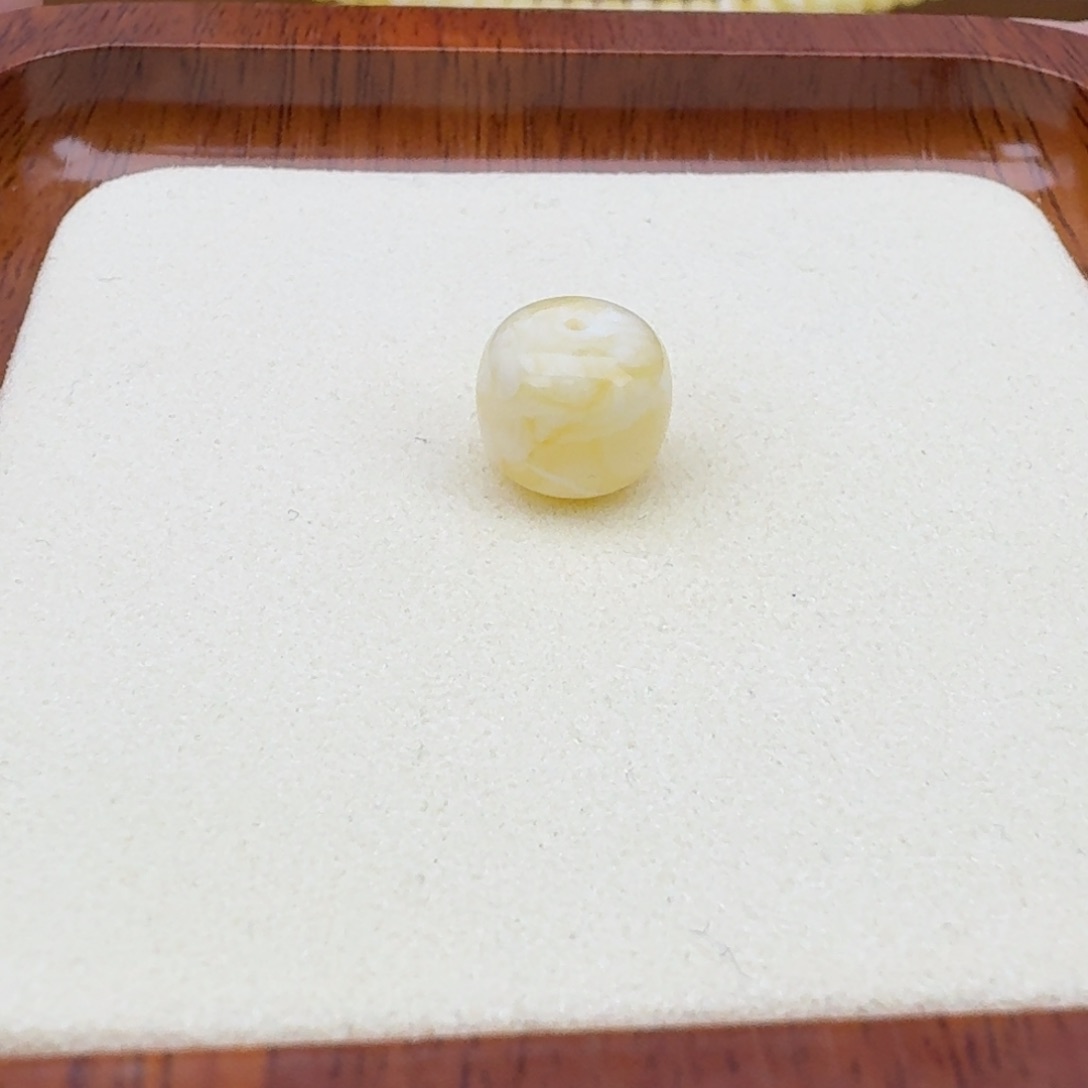 琥珀手链未镶嵌蜜蜡手串10.9mm瓷白单珠