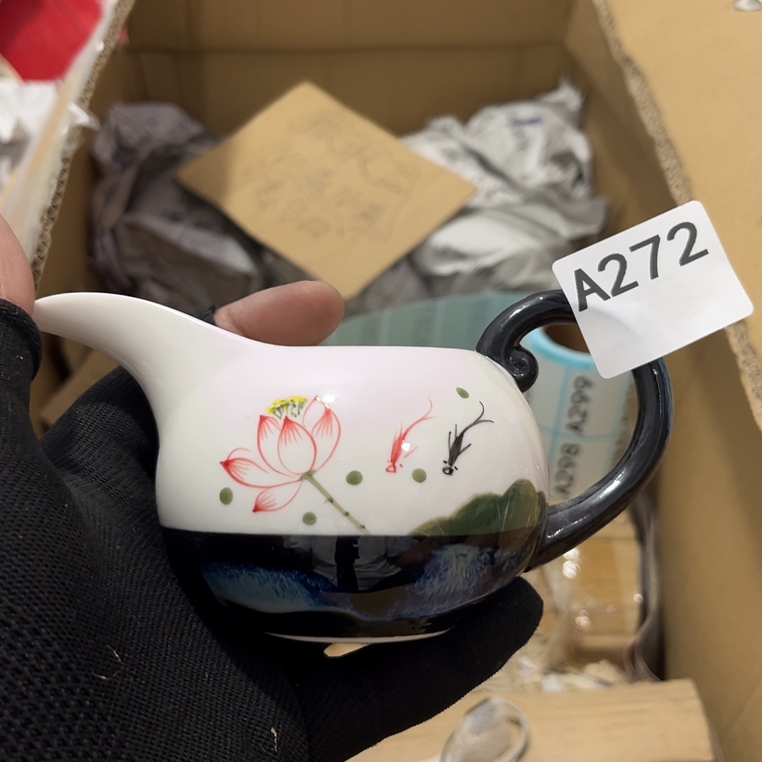 瓷片茶摆件工艺品摆件666