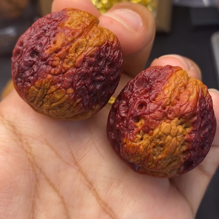 文玩核桃把件35尺蛇皮球