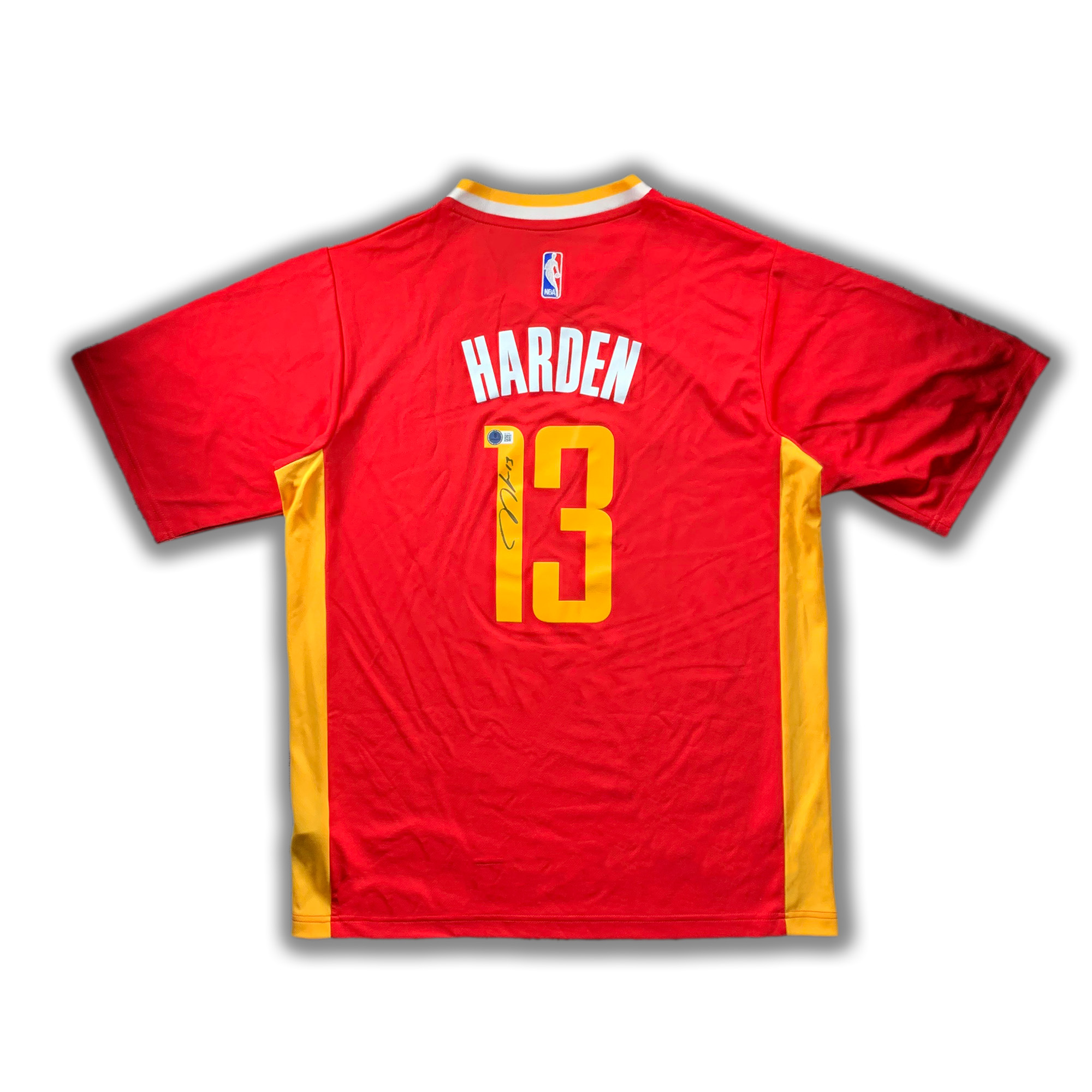 詹姆斯哈登亲签火箭红短袖sw球衣装裱【铭人堂亲签球衣直播专属链