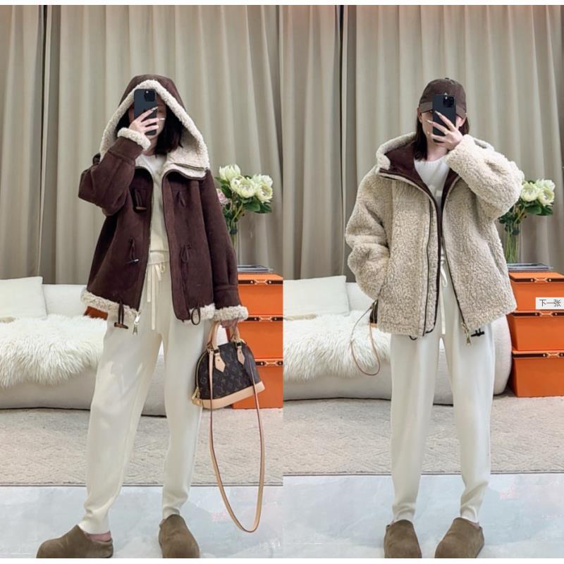 【小火炉】双面双穿羊毛颗粒绒短款连帽外套羊筋绒2025年冬季新款