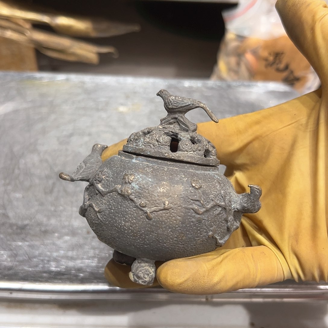 风**哥瑕疵以说明黄铜摆件工艺品