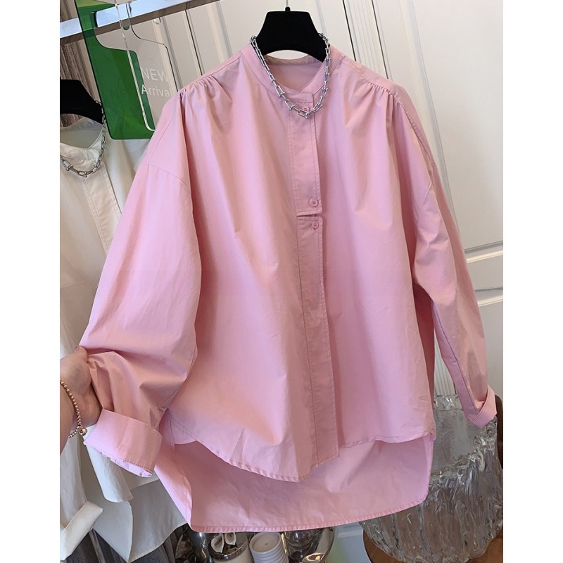 P793高级感超好看气质棉布衬衫上衣女装廓形宽松休闲春季新款爆款