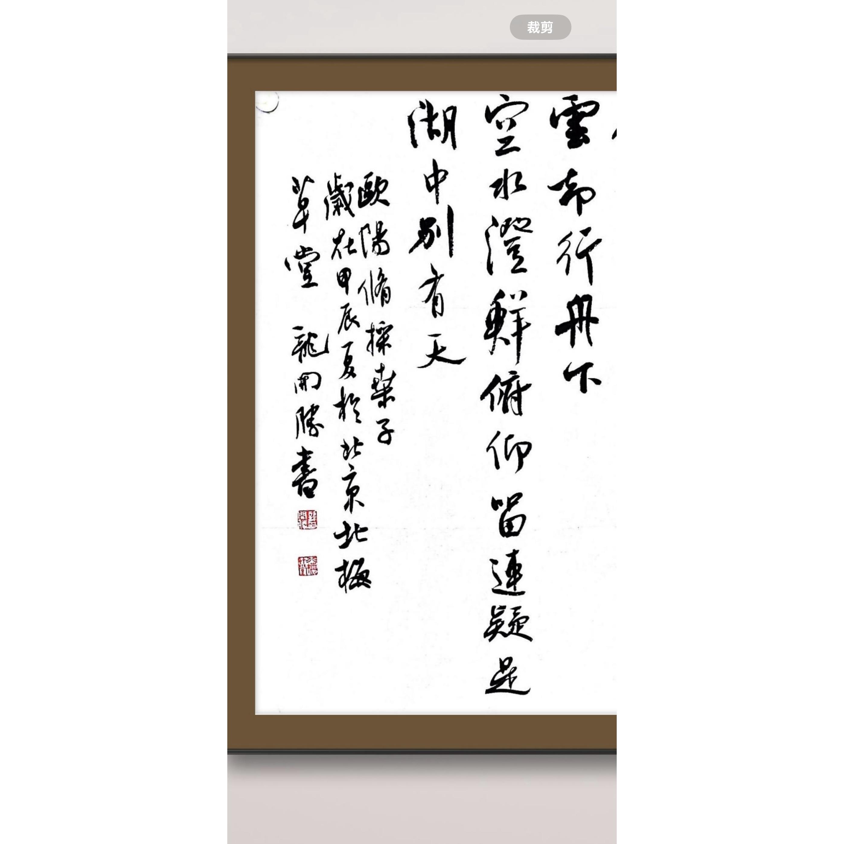 中书协理事北京书协副主席龙开胜老师书法四尺斗方保真带挂画合影