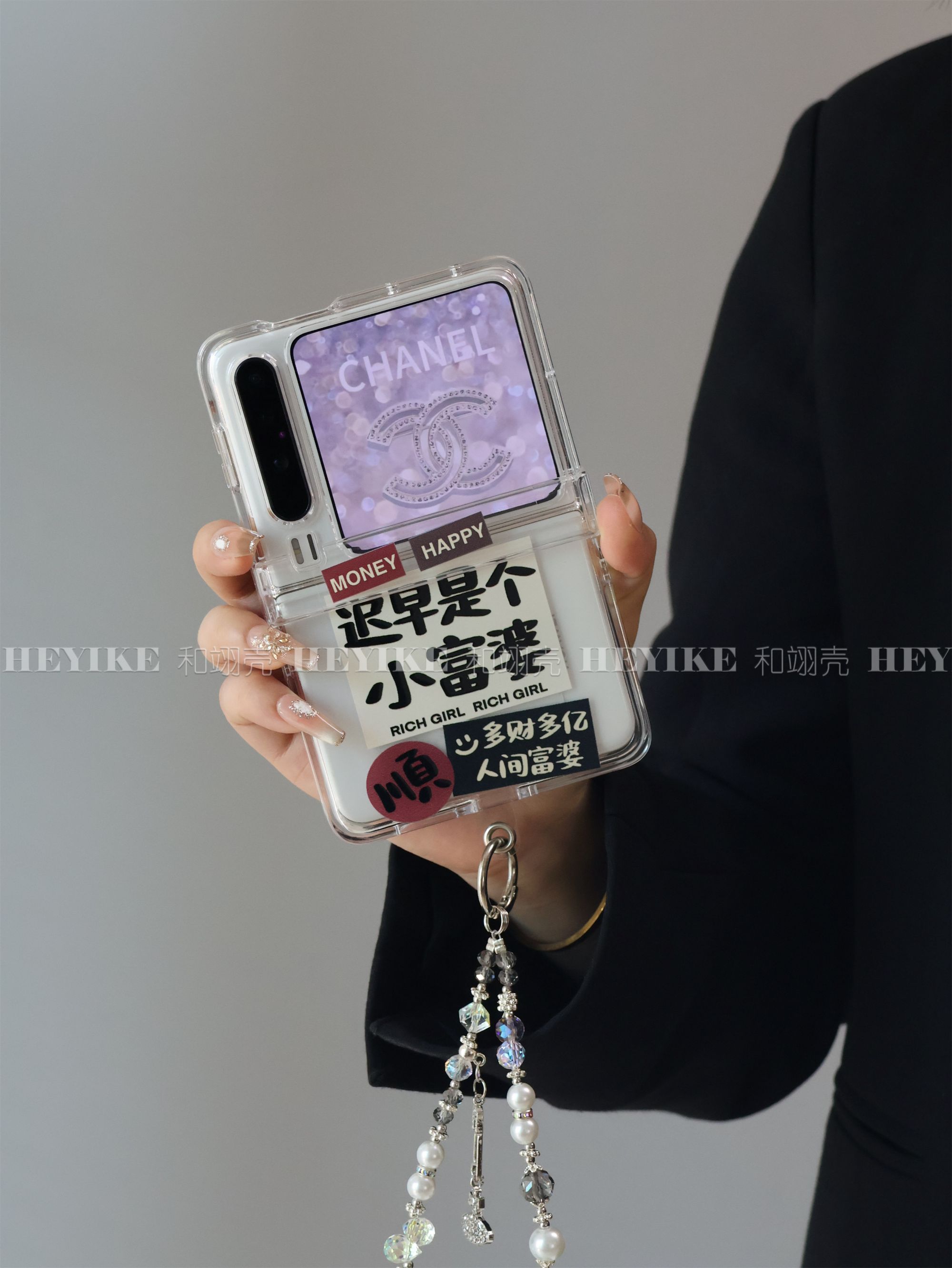 适用华为purax手机壳小富婆阔折叠小米mixflip2透明防摔pocket2