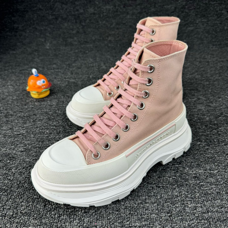 95新 Alexander McQueen/亚历山大·麦昆 麦昆高帮粉色35 HB424 