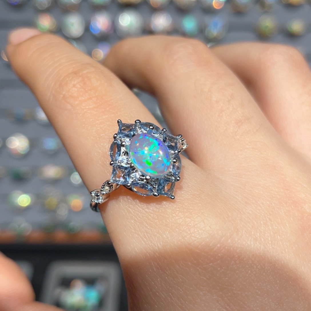 欧泊欧泊戒指银S925镶嵌