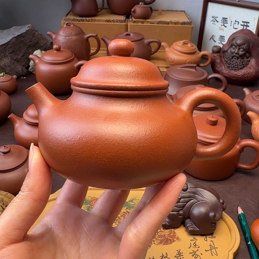 拿***！紫砂茶壶红将坡  容天230