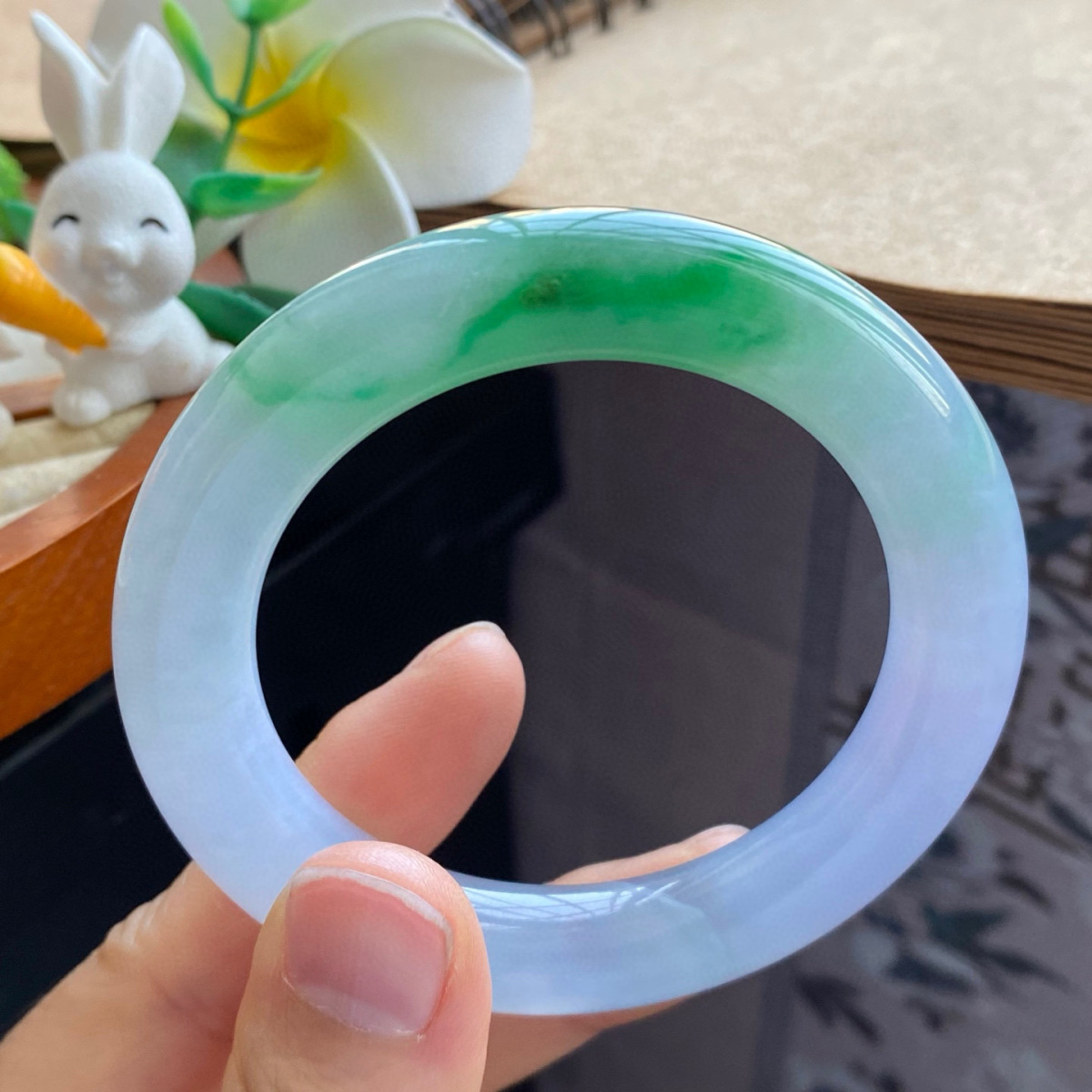 3.16批1915号手镯，51.5-10.8-10.6翠阳绿圆条！色泽深邃厚重！