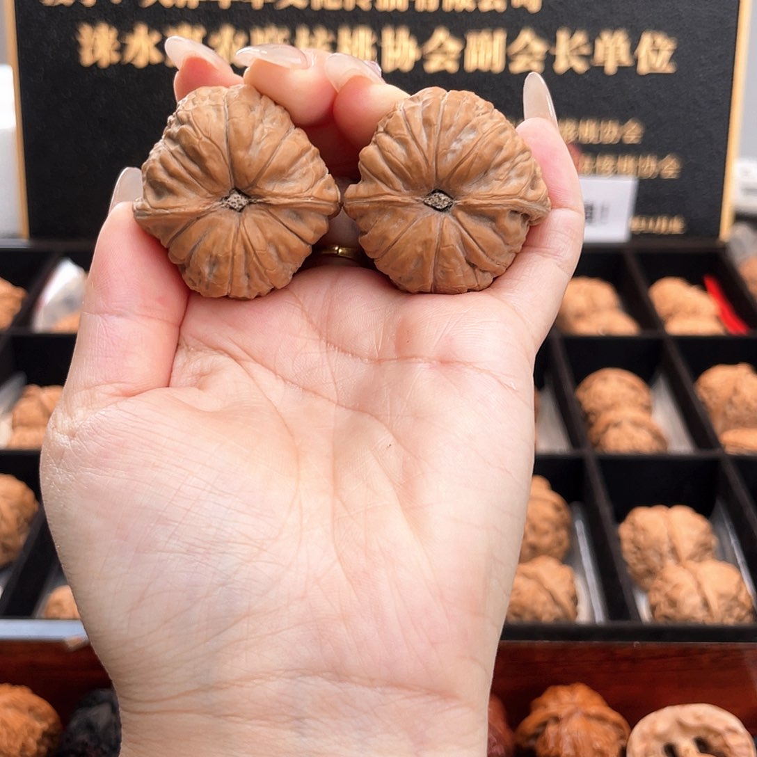 把件文玩核桃丧36南瓜全品近圆深凹底正肩36S2