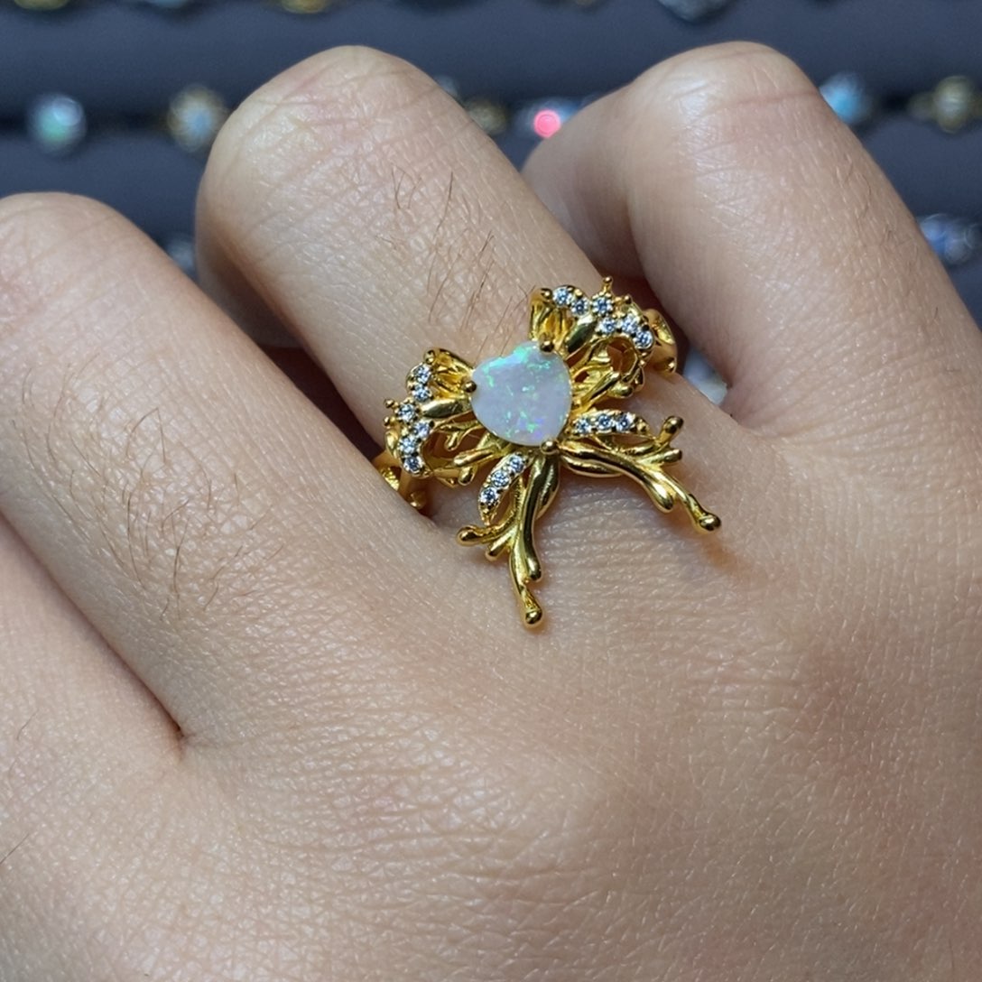 欧泊珠宝奇石未镶嵌戒指