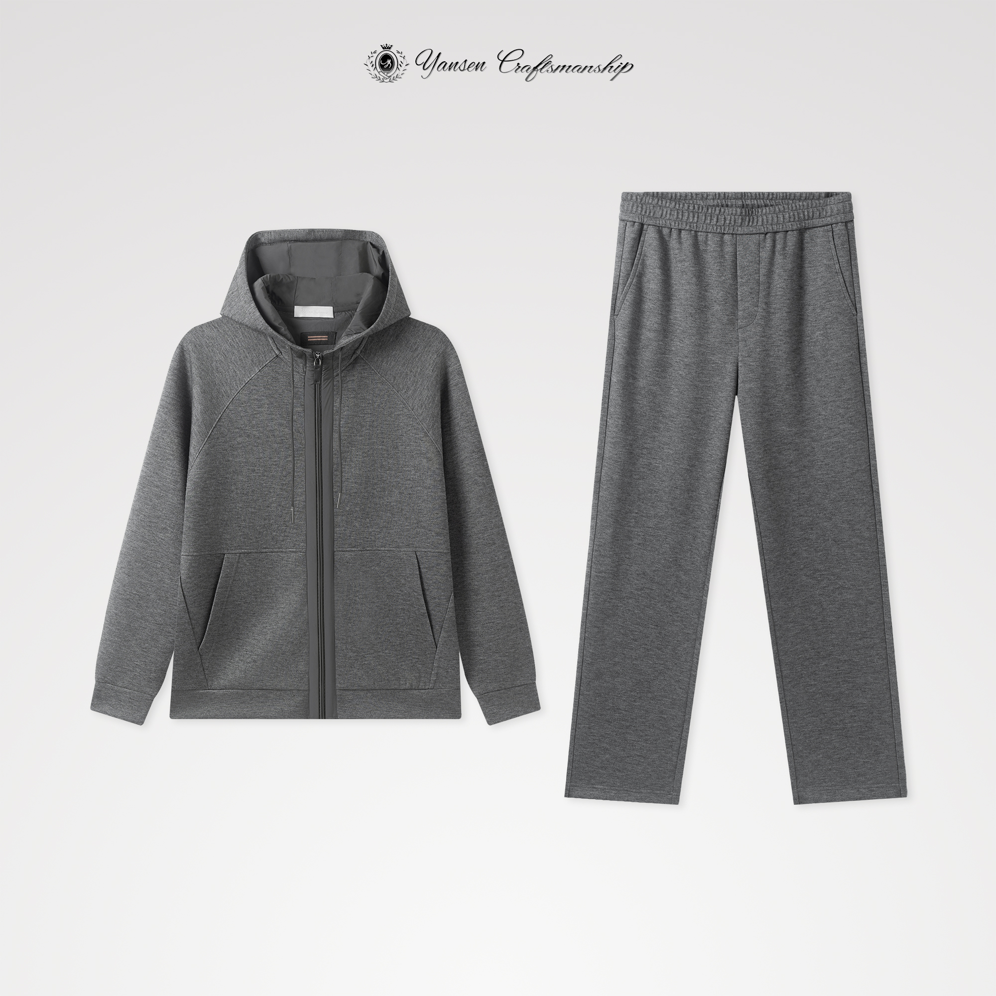 高端面料 亲肤柔软 时尚极简连帽休闲套装 YSH1728