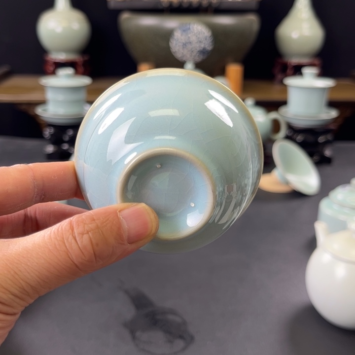 杯文*天青釉压手杯全品