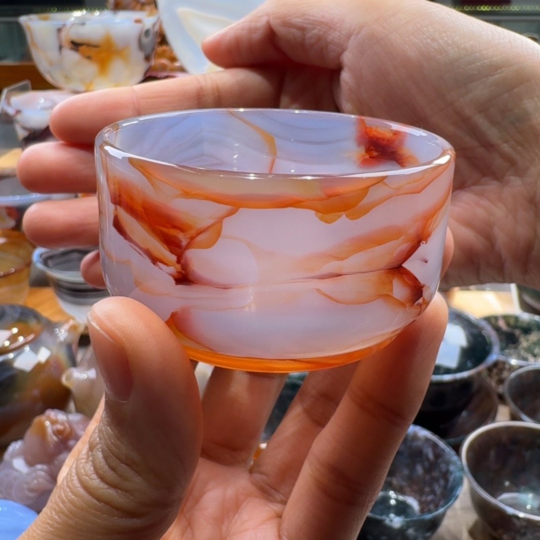 小***花玛瑙/玉髓未镶嵌玛瑙茶杯