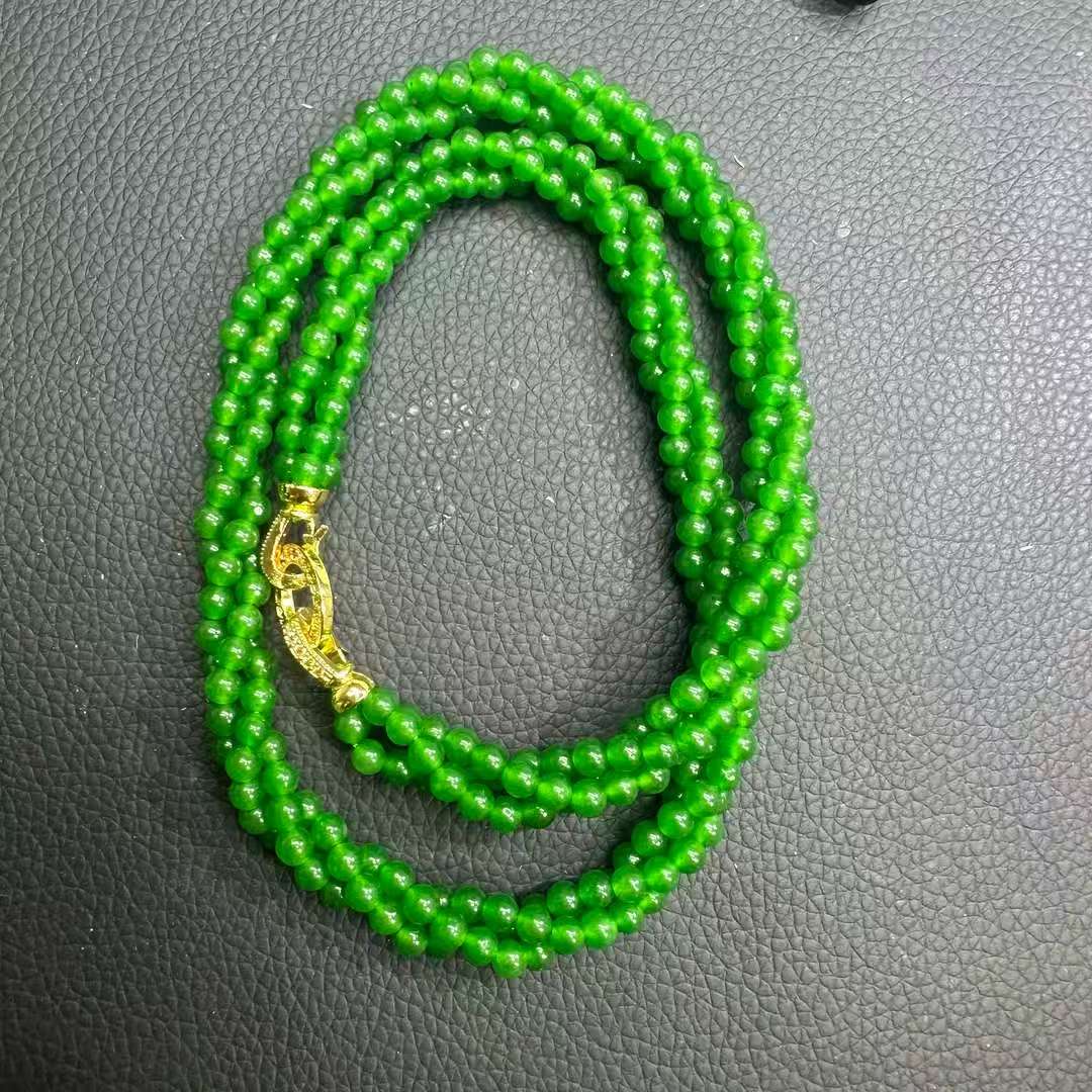 满绿麻花项链H045