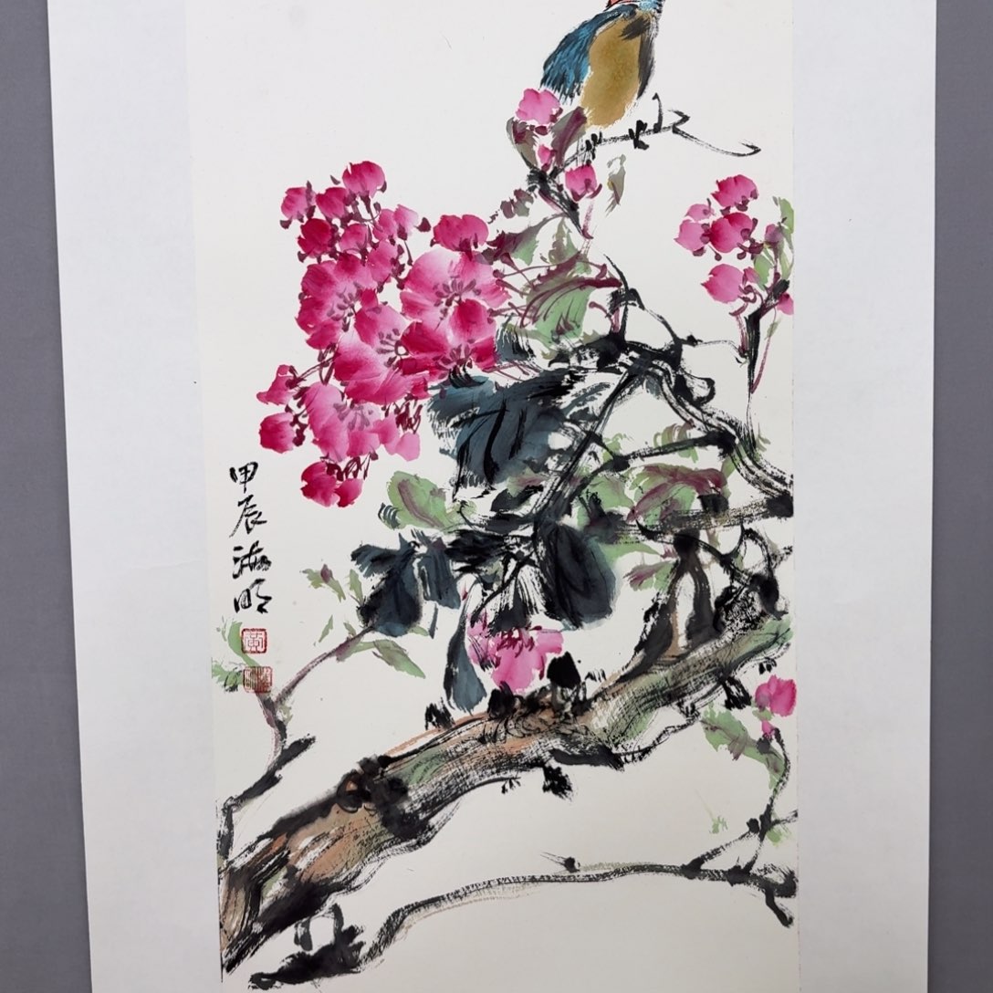 国画艺术家真人手绘