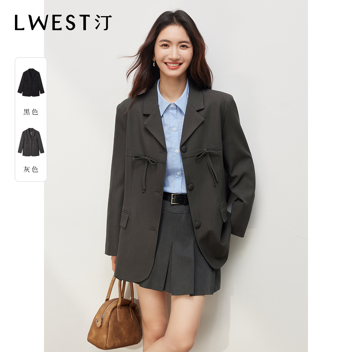 【小余专享】朗文斯汀设计感蝴蝶结装饰西装DZMO4509C12858